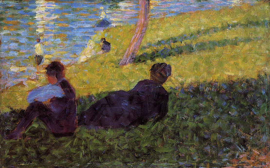 Study for "Un dimanche après midi à l'île de la Grande Jatte" by Georges Seurat Reproduction Painting by Blue Surf Art Grande Jatte