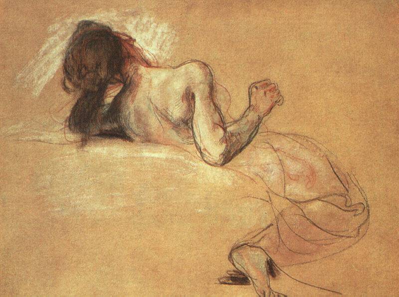 Study Sardanapalus by Eugène Delacroix Reproduction Painting by Blue Surf Art