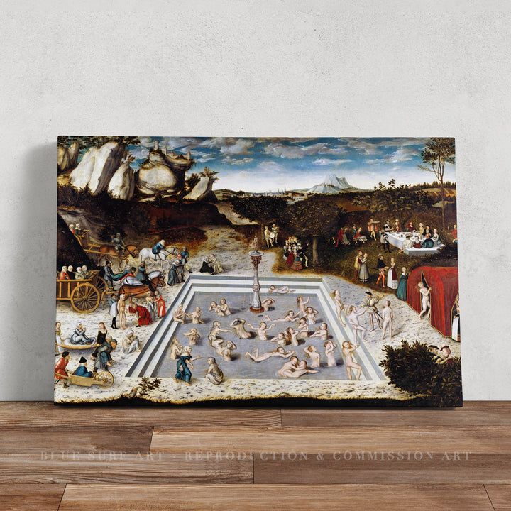 The fountain of youth Lucas Cranach the Elder 100% Hand Painted Art Reproduction Museum Quality. Blue Surf Art