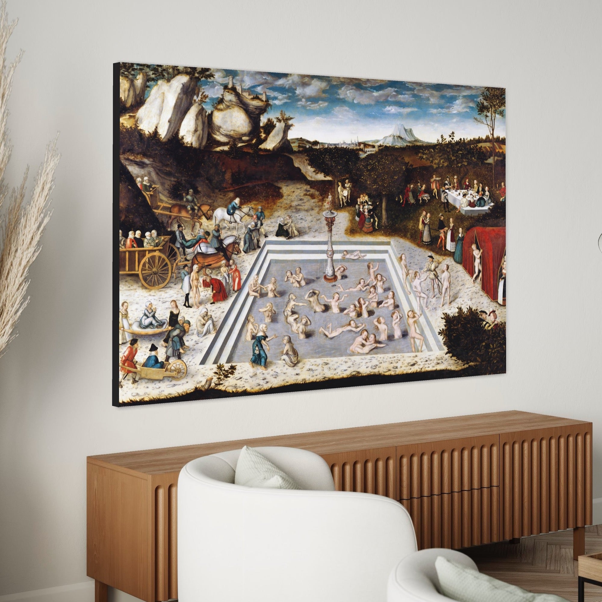 The fountain of youth Lucas Cranach the Elder 100% Hand Painted Art Reproduction Museum Quality. Blue Surf Art