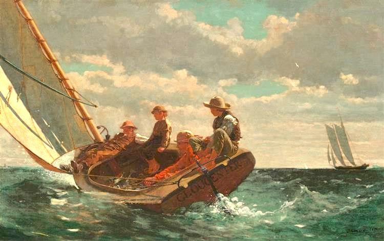 Breezing Up (A Fair Wind) by Winslow Homer Seascape Painting