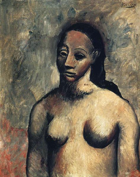 Bust of nude woman painting by Pablo Picasso's Rose Period