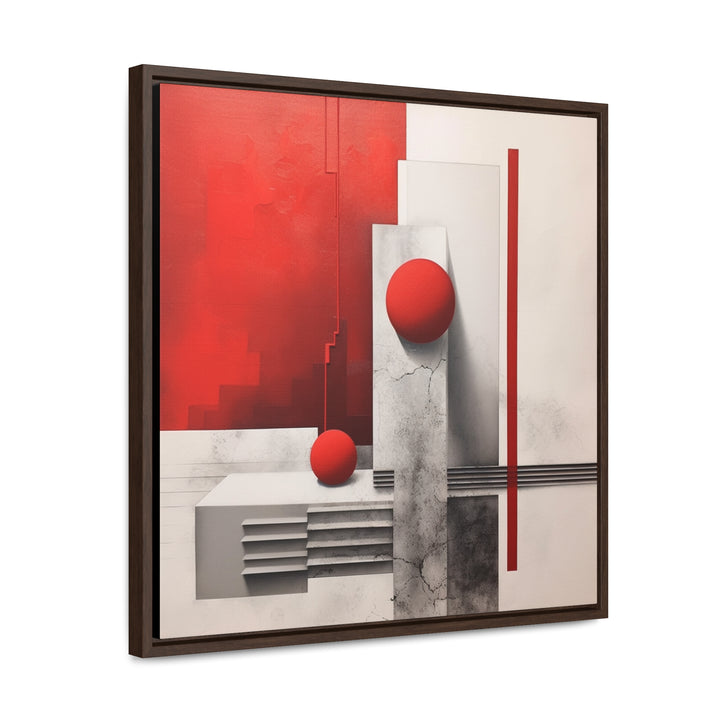 Abstract Art Print Red Squares Cityscape Monochromatic Realism Art Elements Geometry Textured Canvas Modern Art Matte Canvas Stretched
