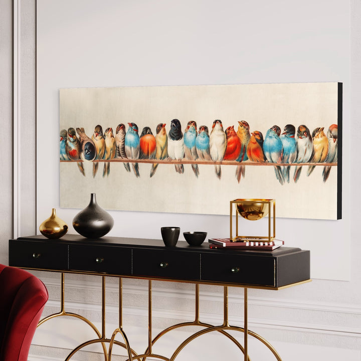 A Perch of Birds by Hector Giacomelli Vintage Reproduction Painting