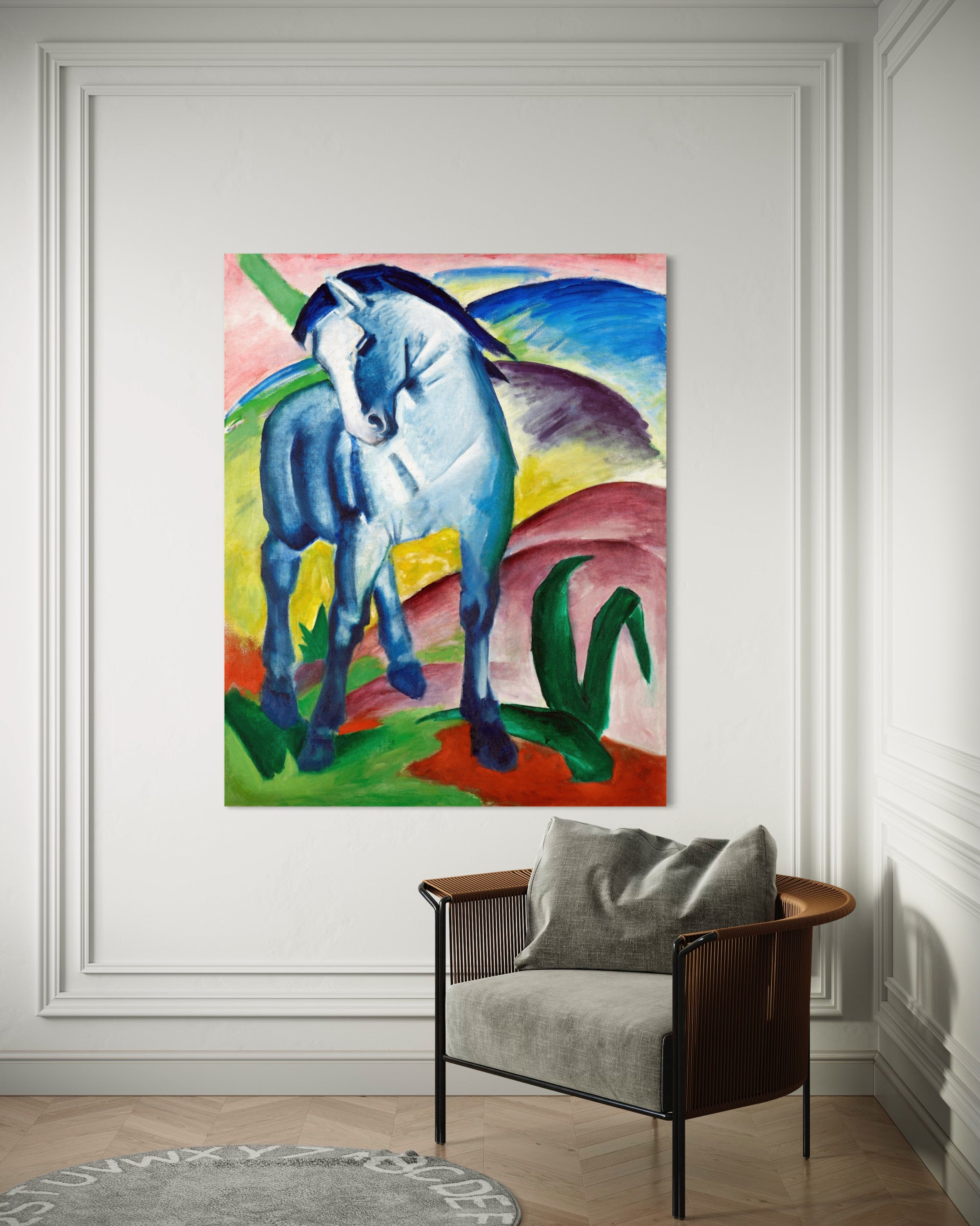 Blue Horse I, 1911 Franz Marc Reproduction 100% Hand Painted Oil on Canvas Painting. Blue Surf Art