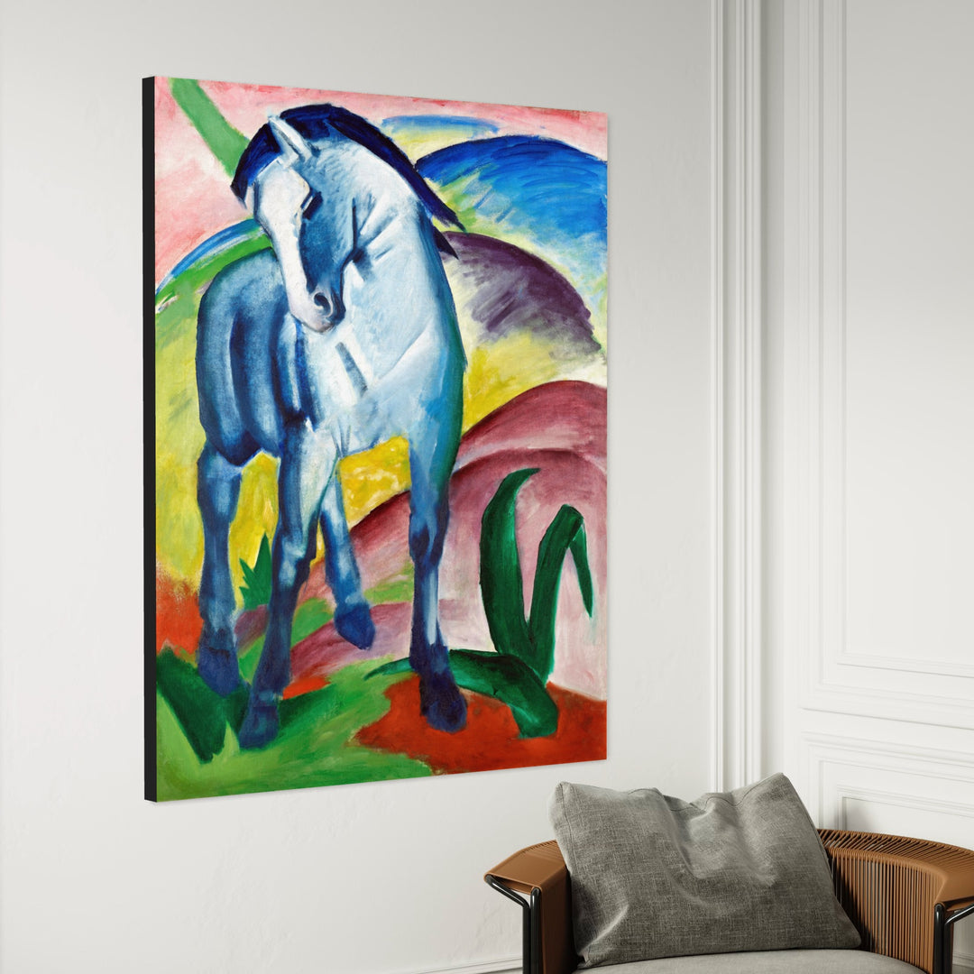 Blue Horse I, 1911 Franz Marc Reproduction 100% Hand Painted Oil on Canvas Painting. Blue Surf Art