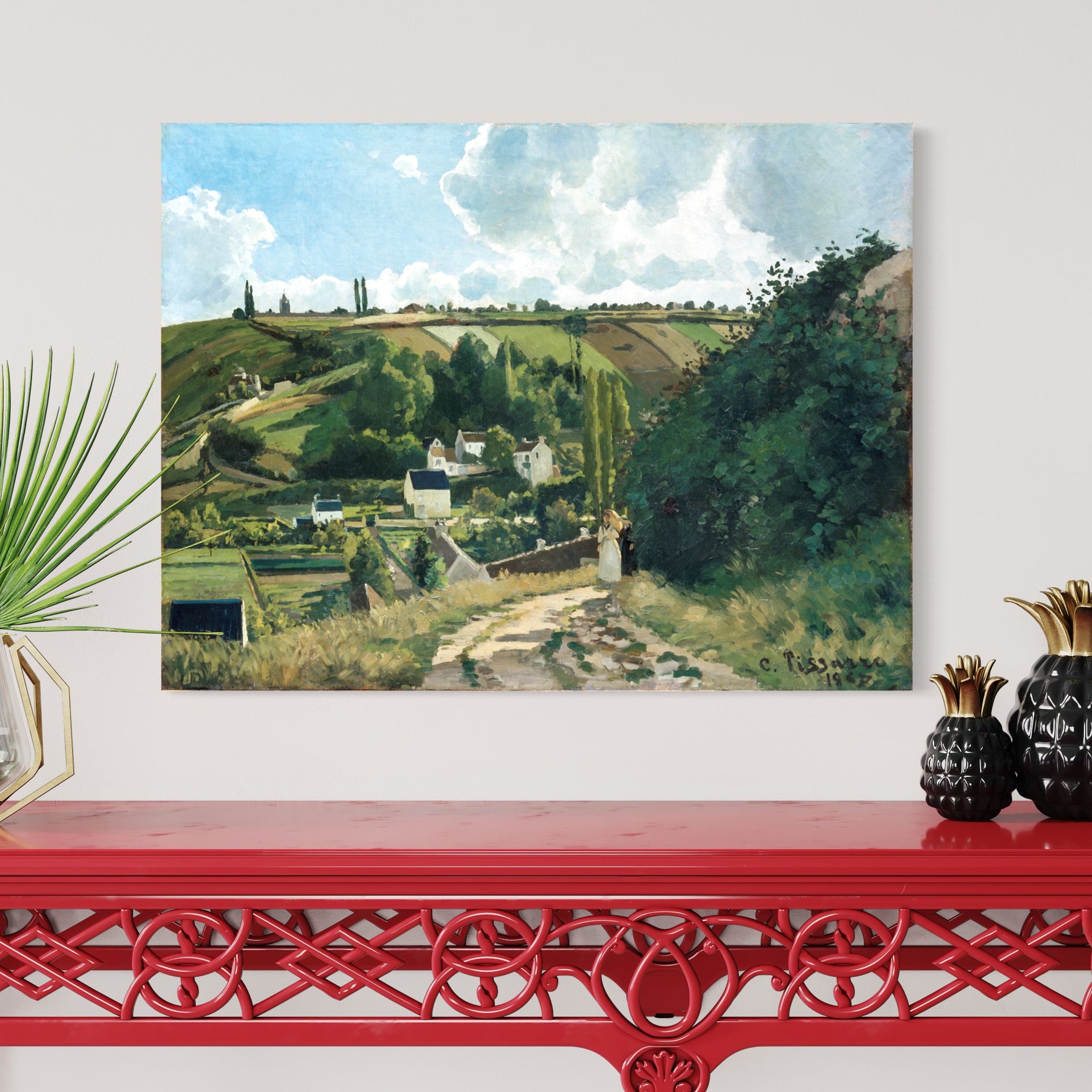 Jalais Hill, Pontoise (1867) Camille Pissarro 100% Hand Painted Art. Blue Surf Art