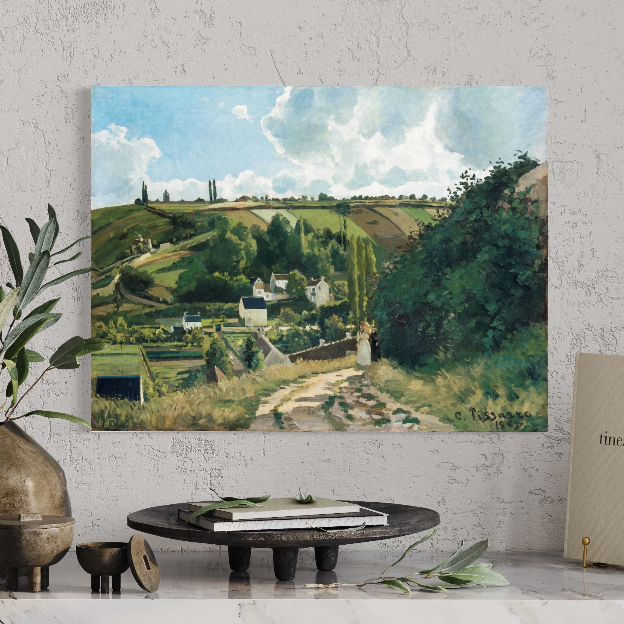 Jalais Hill, Pontoise (1867) Camille Pissarro 100% Hand Painted Art. Blue Surf Art