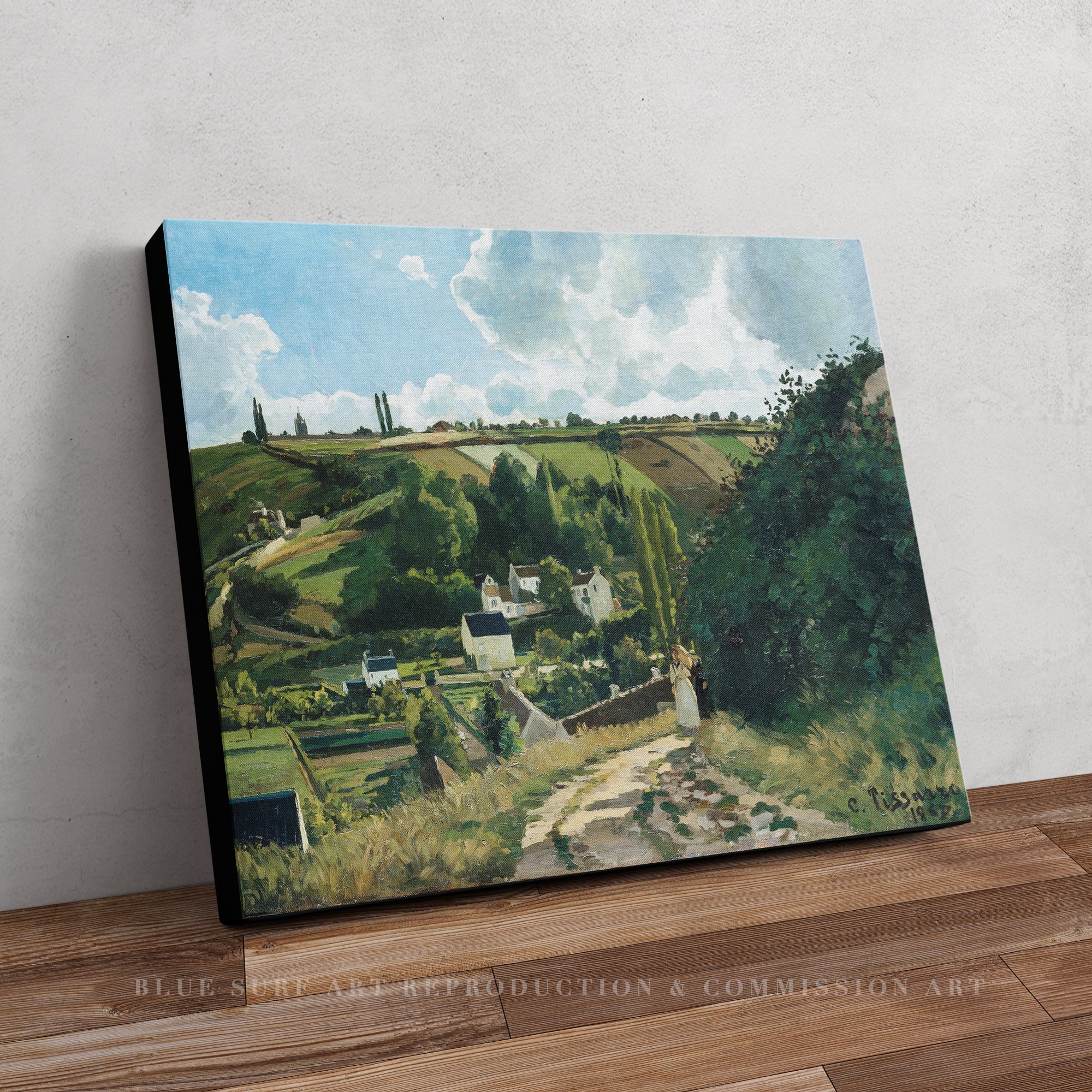 Jalais Hill, Pontoise (1867) Camille Pissarro 100% Hand Painted Art. Blue Surf Art