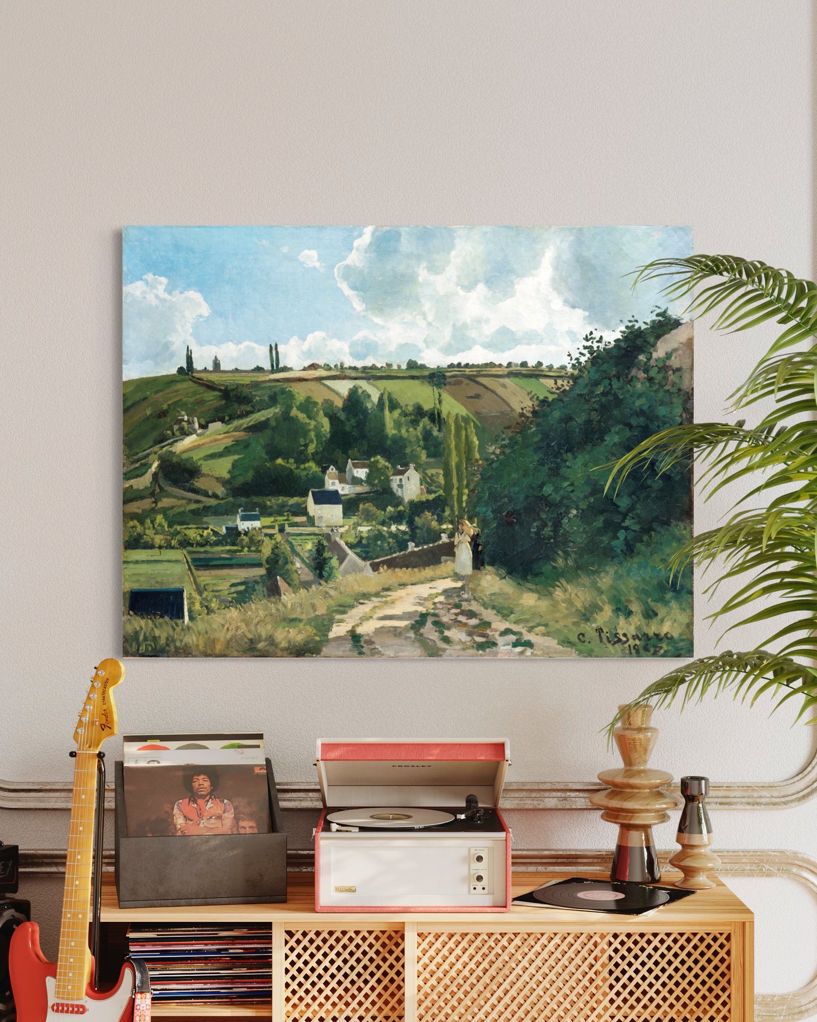 Jalais Hill, Pontoise (1867) Camille Pissarro 100% Hand Painted Art. Blue Surf Art