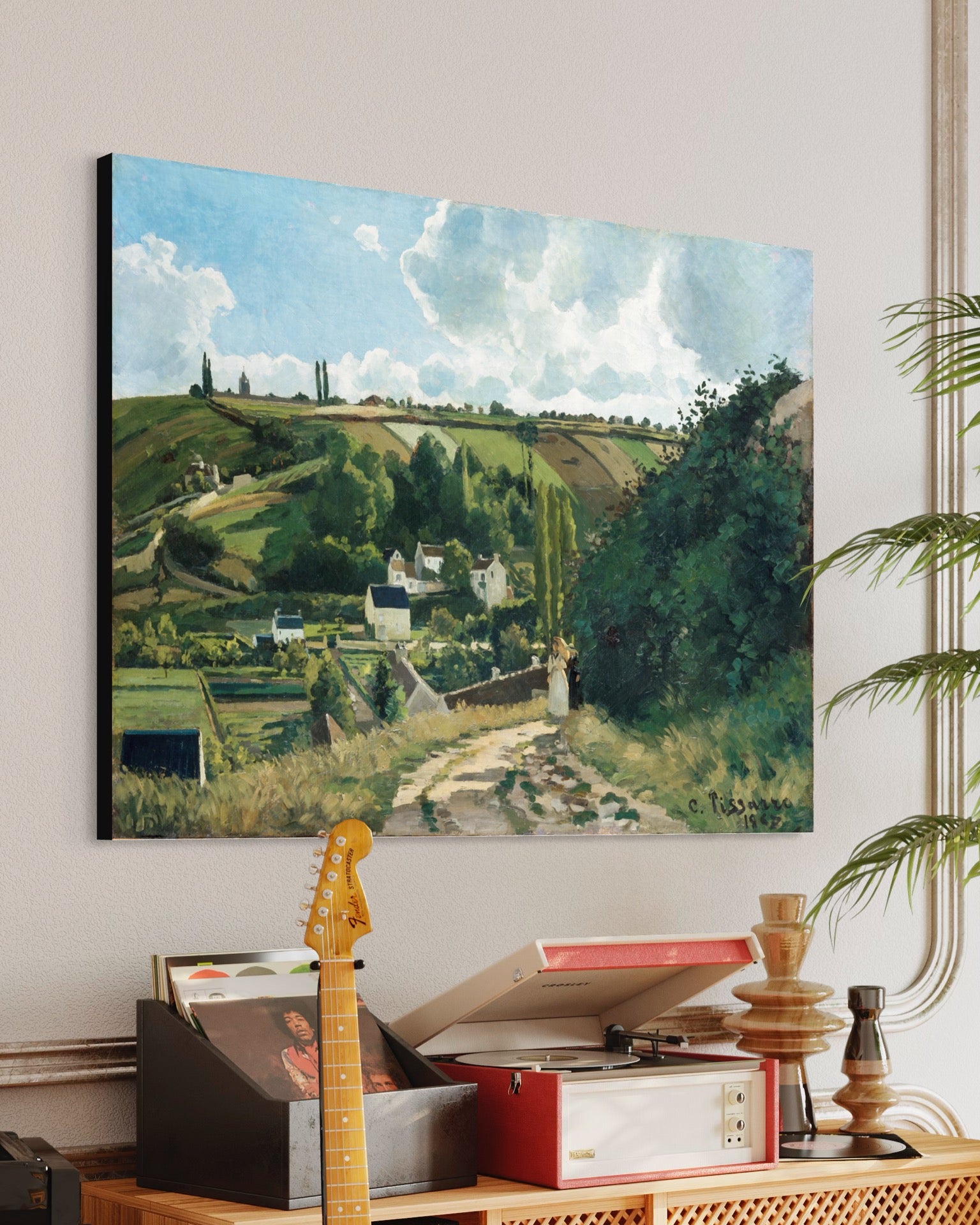 Jalais Hill, Pontoise (1867) Camille Pissarro 100% Hand Painted Art. Blue Surf Art