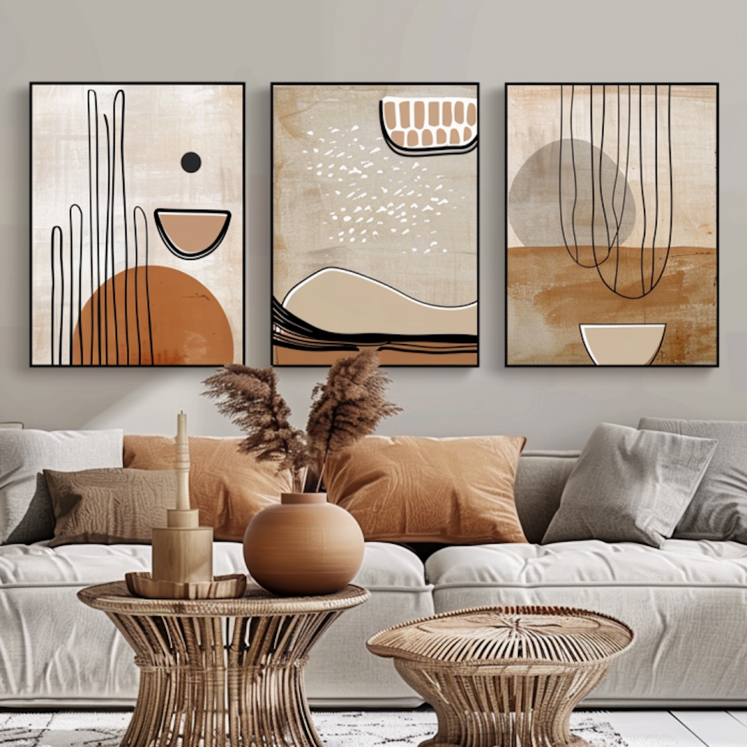 Roma Abstract Wall Art Set of 3 pieces #2