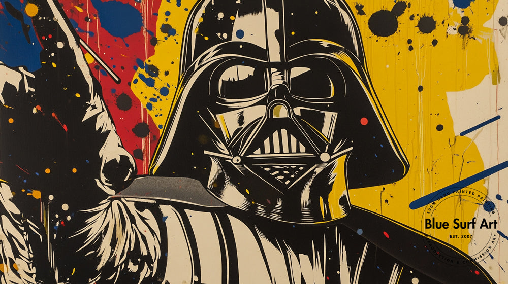 Darth Vader Star Wars Pop Art Painting Hand-Painted Oil on Canvas