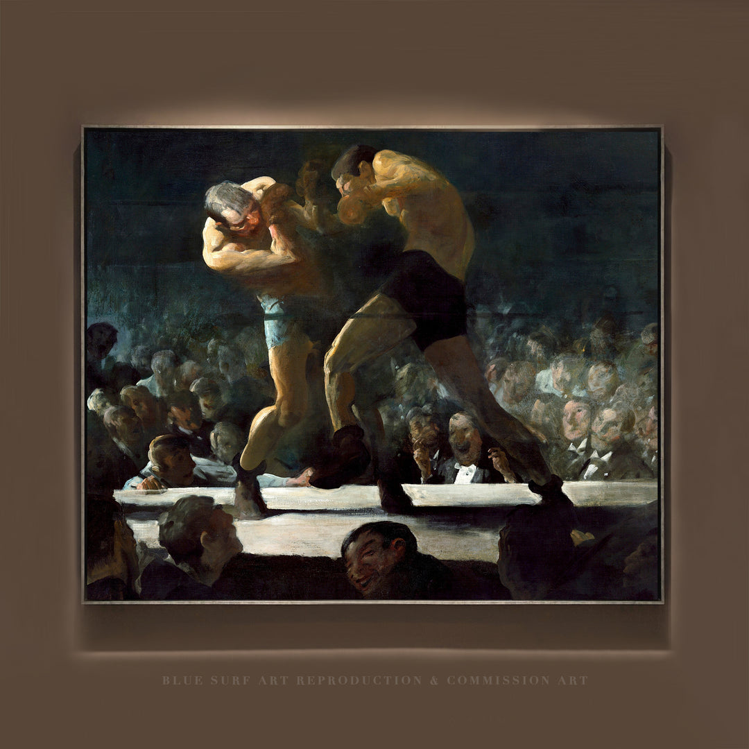 Club Night 1907 George Bellows 100% Hand Painted Oil on Canvas. Blue Surf Art