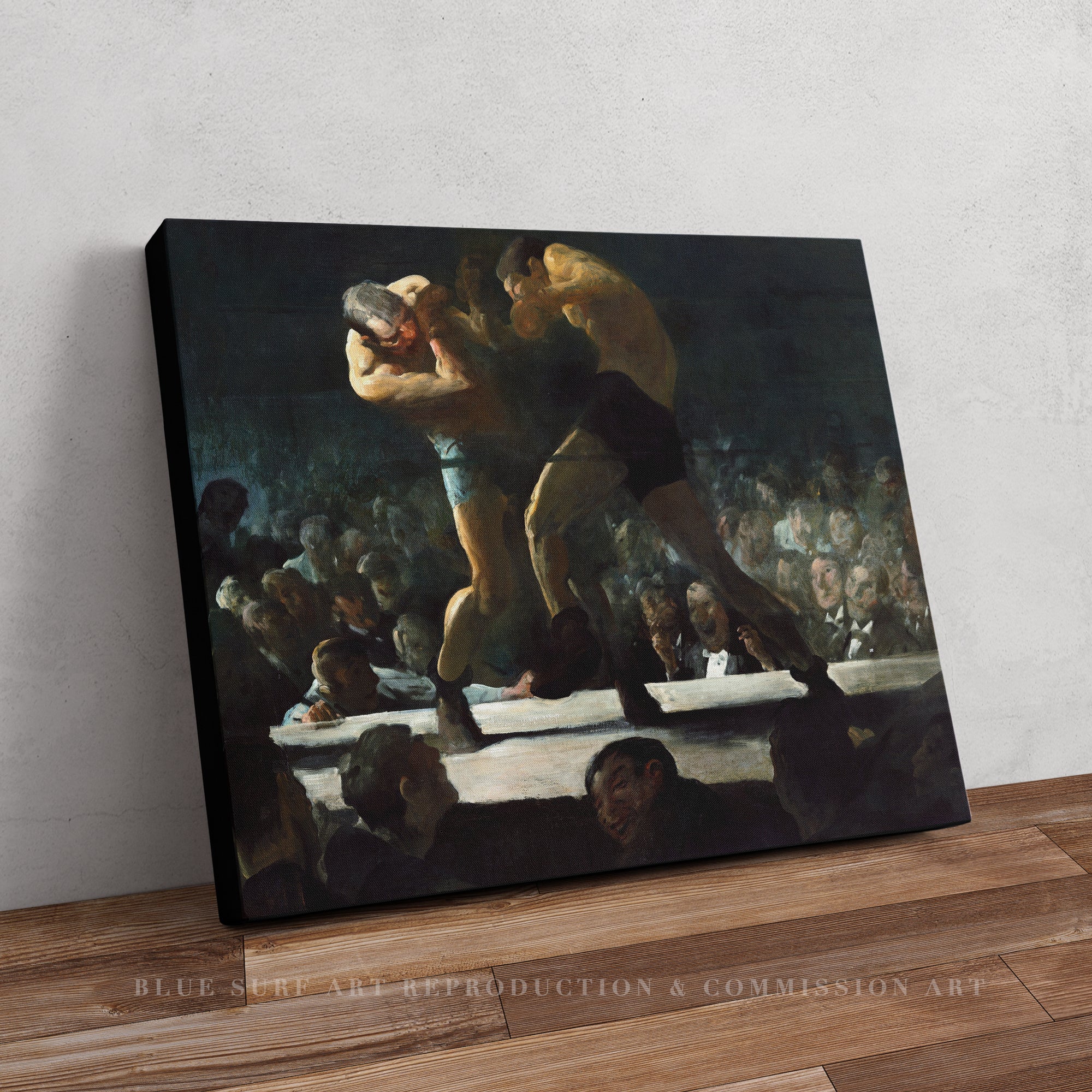 Club Night 1907 George Bellows 100% Hand Painted Oil on Canvas. Blue Surf Art