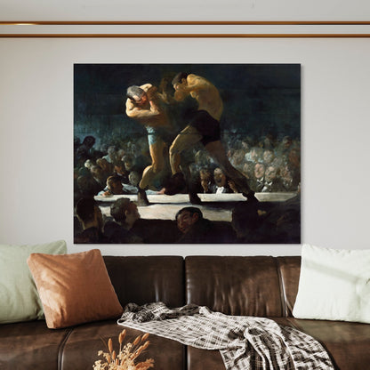 Club Night 1907 George Bellows 100% Hand Painted Oil on Canvas. Blue Surf Art