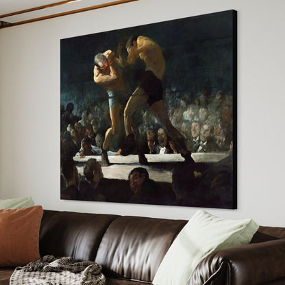 Club Night 1907 George Bellows 100% Hand Painted Oil on Canvas. Blue Surf Art
