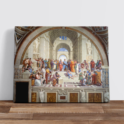 The School of Athens by Raphael 100% Hand Painted Art Reproduction. Blue Surf Art