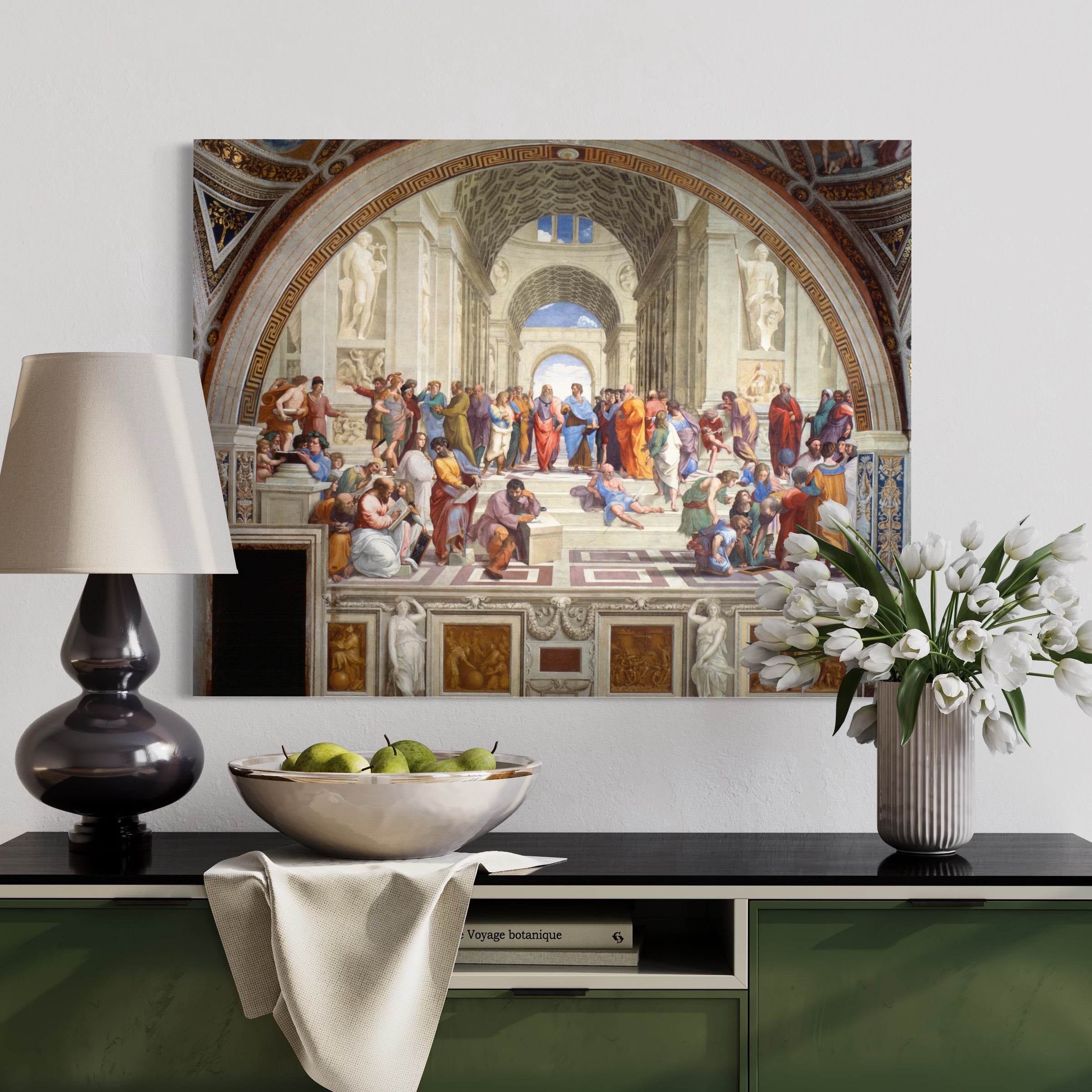 The School of Athens by Raphael 100% Hand Painted Art Reproduction. Blue Surf Art