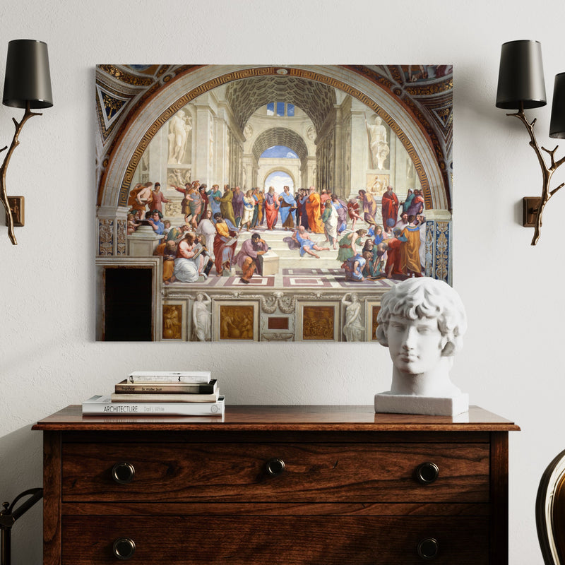 The School of Athens by Raphael 100% Hand Painted Art Reproduction. Blue Surf Art