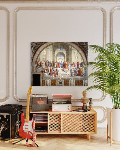 The School of Athens by Raphael 100% Hand Painted Art Reproduction. Blue Surf Art