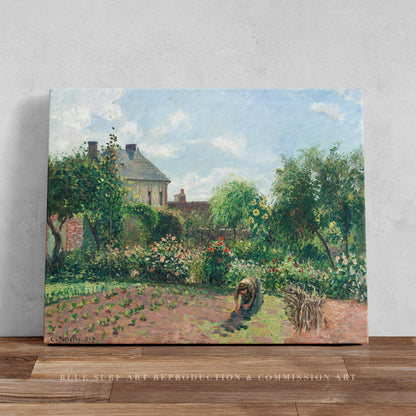 The Artist's Garden at Eragny Camille Pissarro 100% Hand Painted Art. Blue Surf Art