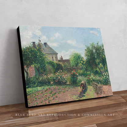 The Artist's Garden at Eragny Camille Pissarro 100% Hand Painted Art. Blue Surf Art