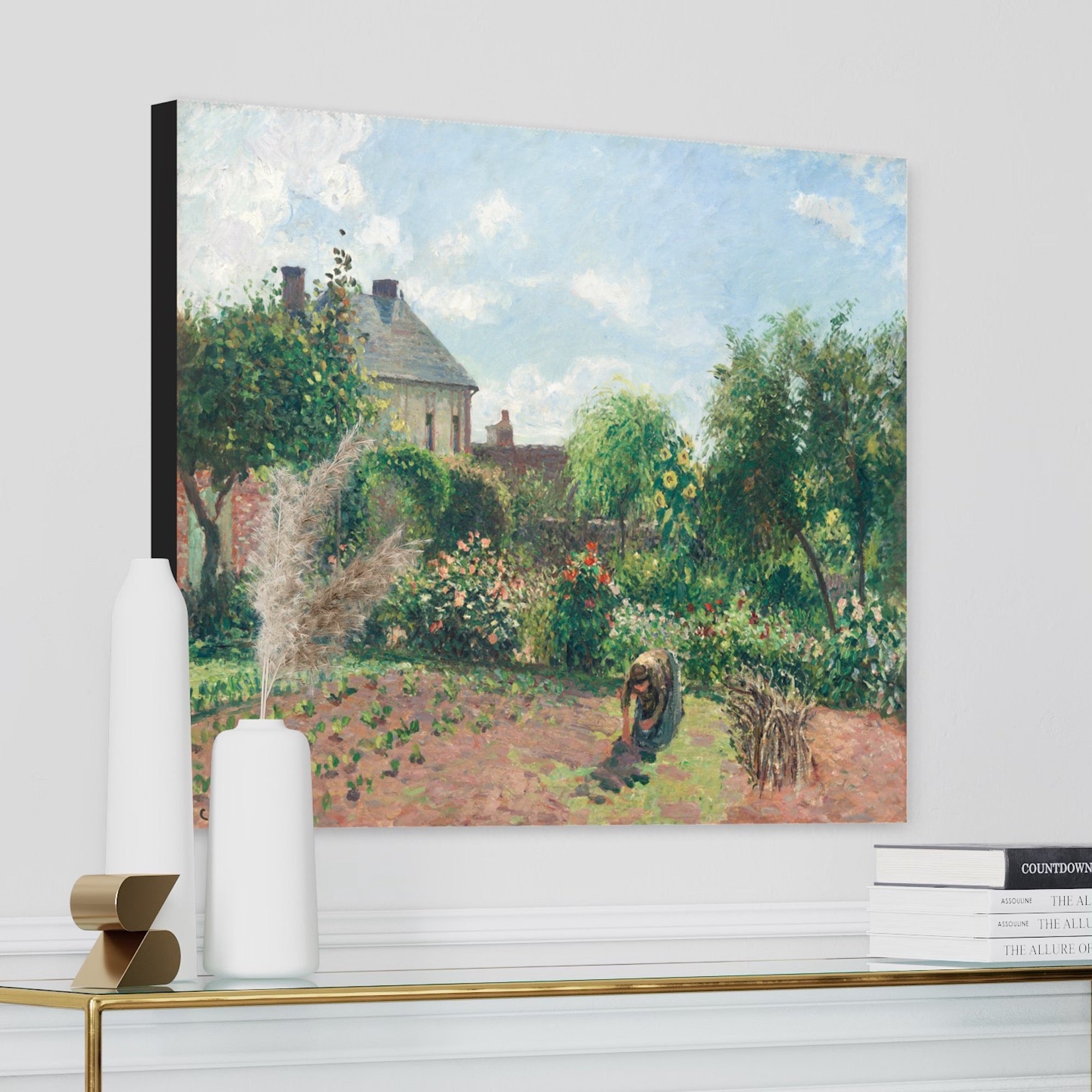 The Artist's Garden at Eragny Camille Pissarro 100% Hand Painted Art. Blue Surf Art