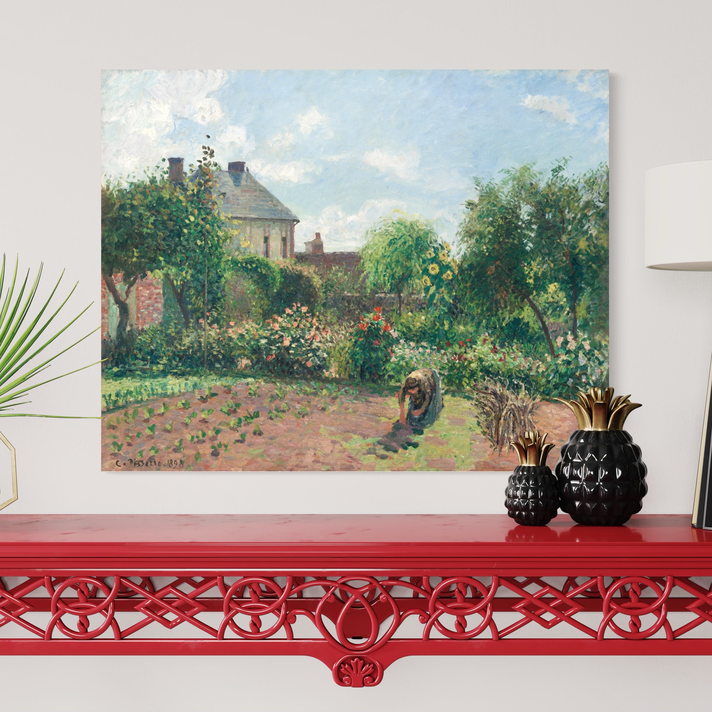 The Artist's Garden at Eragny Camille Pissarro 100% Hand Painted Art. Blue Surf Art