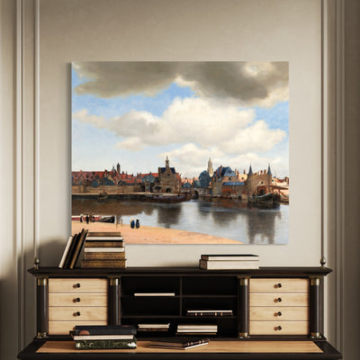 View of Delft Johannes Vermeer Reproduction 100% Hand Painted Art. Blue Surf Art