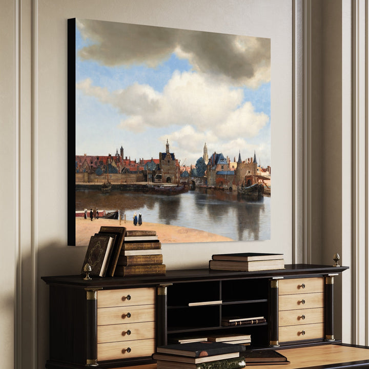 View of Delft Johannes Vermeer Reproduction 100% Hand Painted Art. Blue Surf Art
