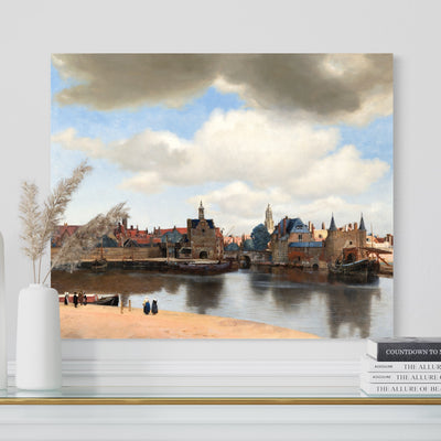 View of Delft Johannes Vermeer Reproduction 100% Hand Painted Art. Blue Surf Art