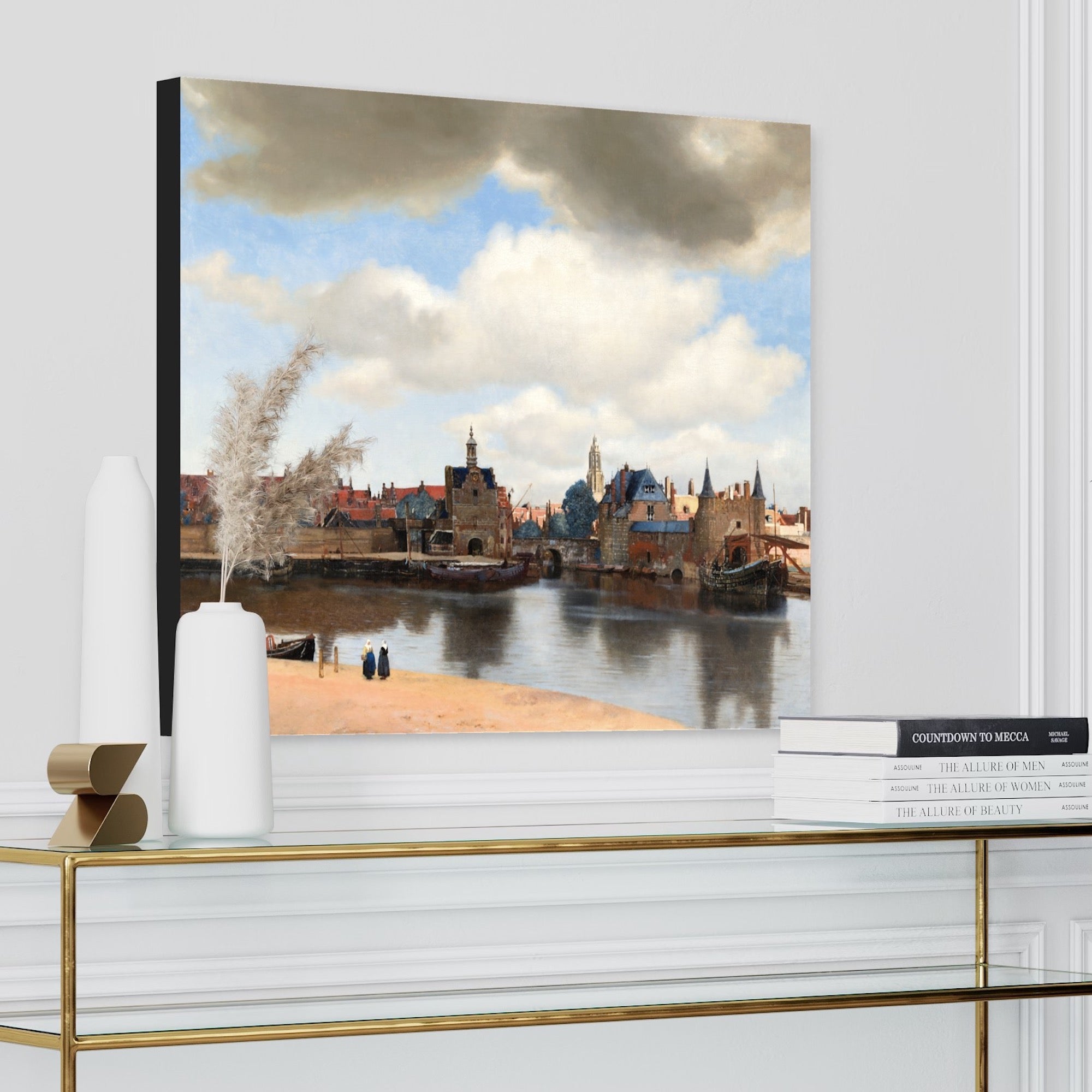 View of Delft Johannes Vermeer Reproduction 100% Hand Painted Art. Blue Surf Art
