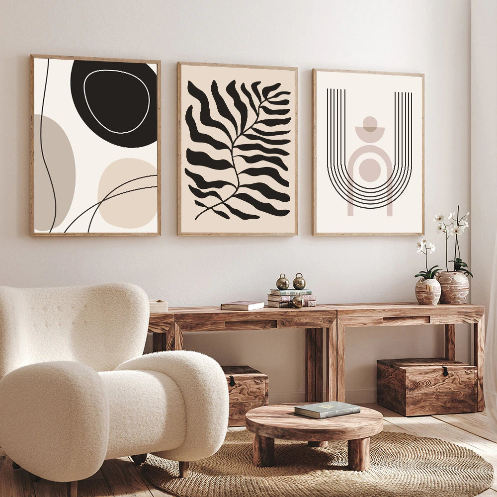A Set of Abstract Print on Canvas a Set of 3 pieces of 40x60cm