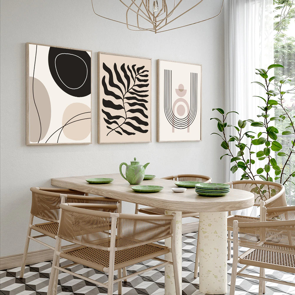 A Set of Abstract Print on Canvas a Set of 3 pieces of 40x60cm