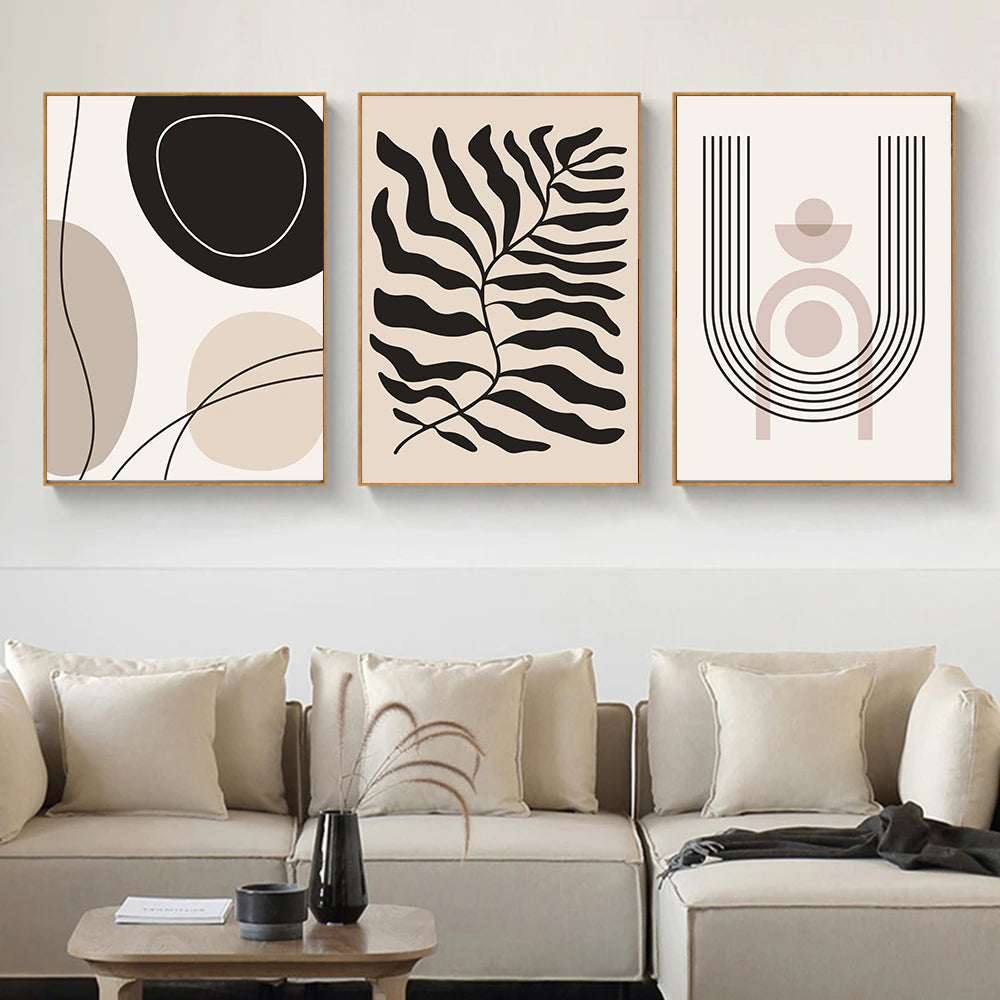 A Set of Abstract Print on Canvas a Set of 3 pieces of 40x60cm