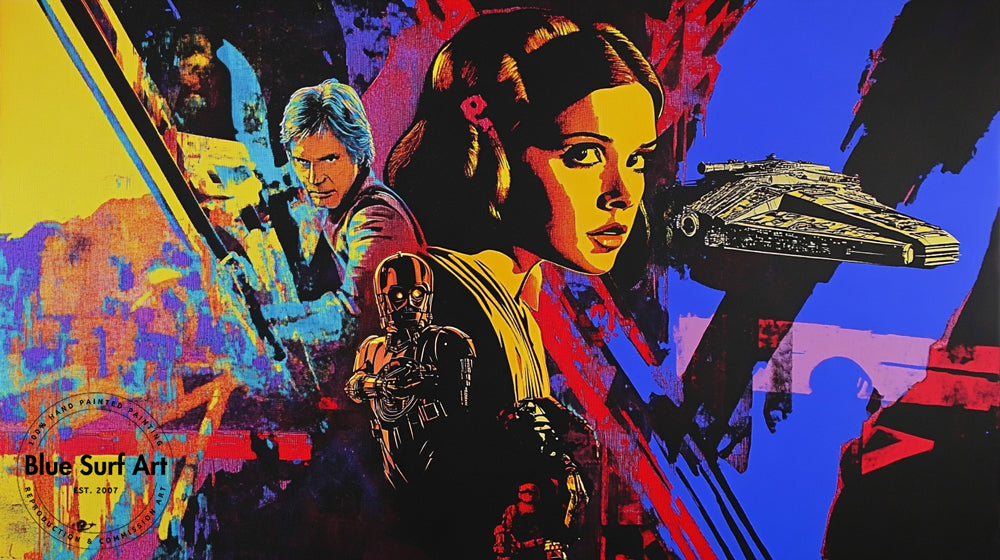 Star Wars Pop Art Painting Hand-Painted Oil on Canvas