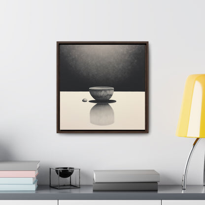 Abstract Art Painting Monochromatic Shadows a Bowl Optical Illusion Paintings Minimalism Gray and Black Abstract Wall Art Gift. Blue Surf Art.-8