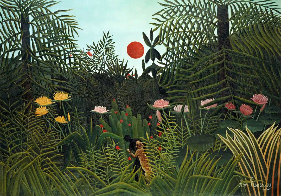 Virgin Forest with Sunset 1910 Henri Rousseau Wall Art Gift Canvas Painting
