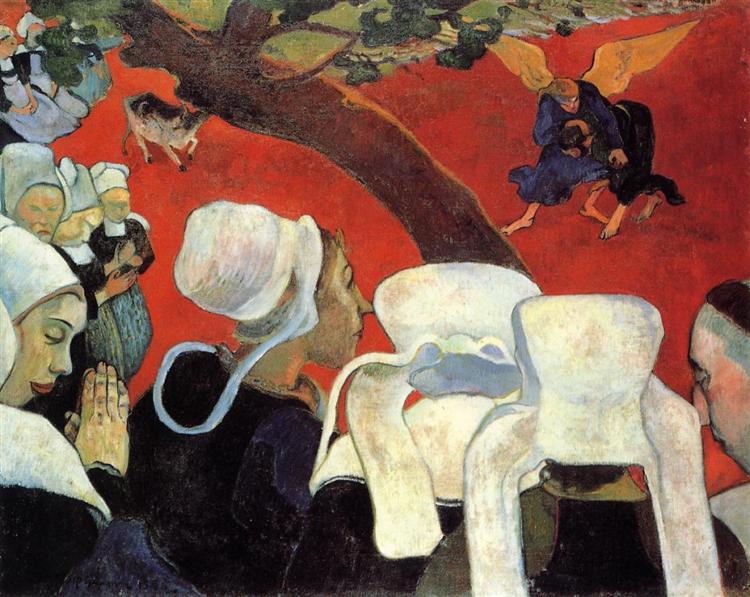 The Vision after the Sermon (Jacob wrestling with the Angel) by Paul Gauguin 