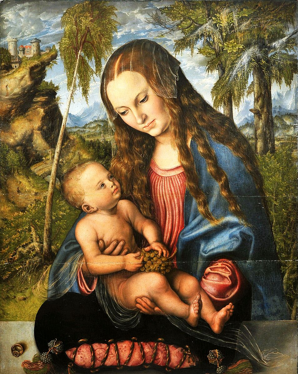Madonna Under the Fir Tree Lucas Cranach Reproduction 100% Hand Painted Art