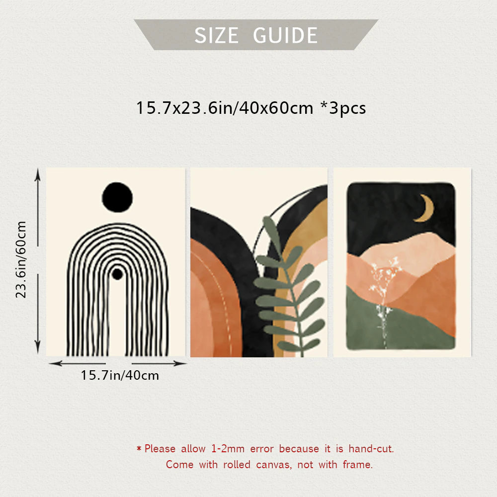 Minimalist Abstract Masterpiece Print Set of 3 pieces of 40x60cm