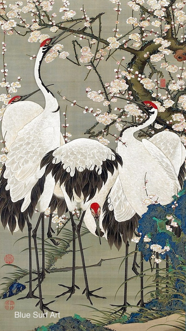 Plum Blossoms and Cranes