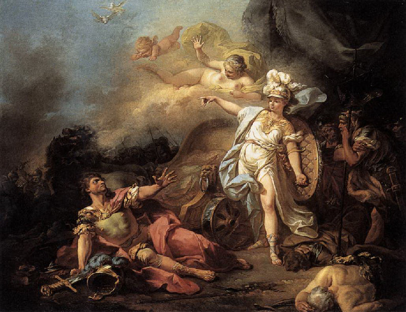 Minerva Fighting Mars by Jacques-Louis David – Reproduction Art