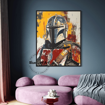 Hand-Painted Mandalorian Star Wars Reproduction Oil Painting | Custom Art on Canvas | Baby Yoda Artwork | Star Wars Wall Decor | High-Quality Star Wars Prints | Unique Cinematic Masterpiece for Fans | Customizable Sizes | Rolled or Stretched Canvas | Perfect Gift for Star Wars Lovers | Buy Handcrafted Star Wars Art | Mandalorian & Grogu Painting | Movie-Inspired Art for Home or Office