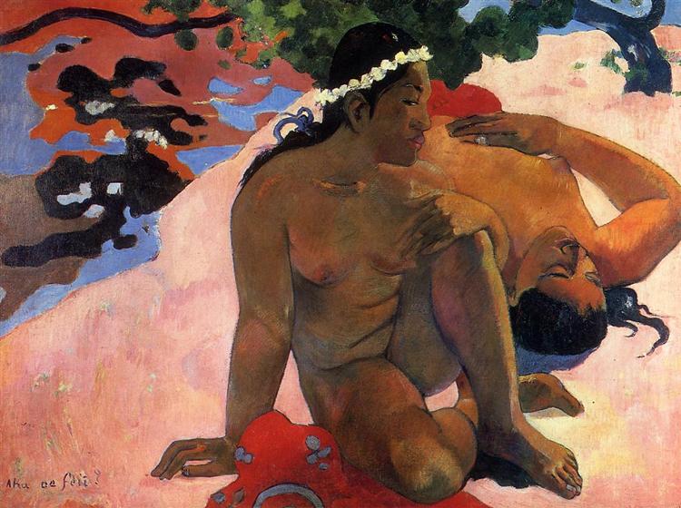 Are You Jealous? Painting by Paul Gauguin Reproduction Museum Quality