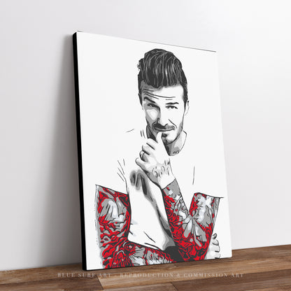 David Beckham Art Painting 100% Hand Painted Oil on Canvas Art - Blue Surf Art