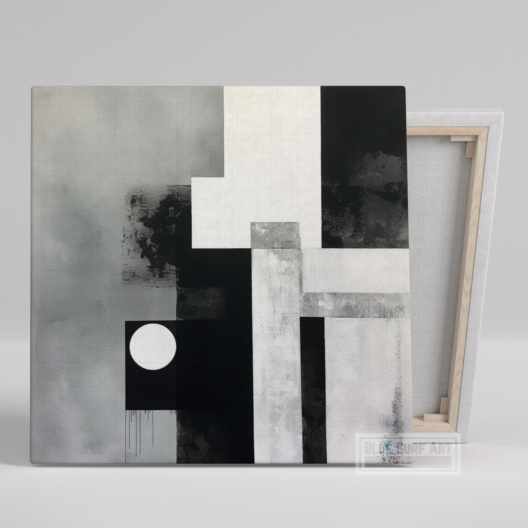 Black and White Abstract Art Moon Art Industrial forms Style Art Minimalist Compositions Wall Art Home Decor Modern Art Gift Abstract Canvas. Blue Surf Art .com - 1