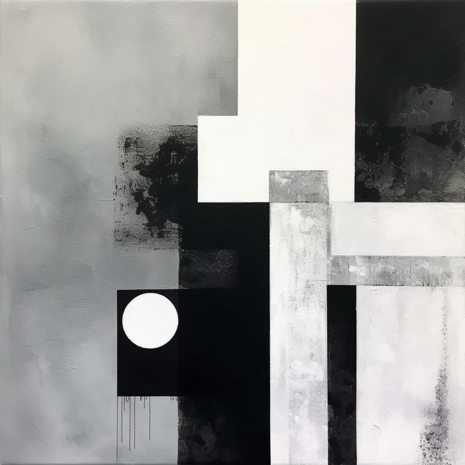 Black and White Abstract Art Moon Art Industrial forms Style Art Minimalist Compositions Wall Art Home Decor Modern Art Gift Abstract Canvas. Blue Surf Art .com