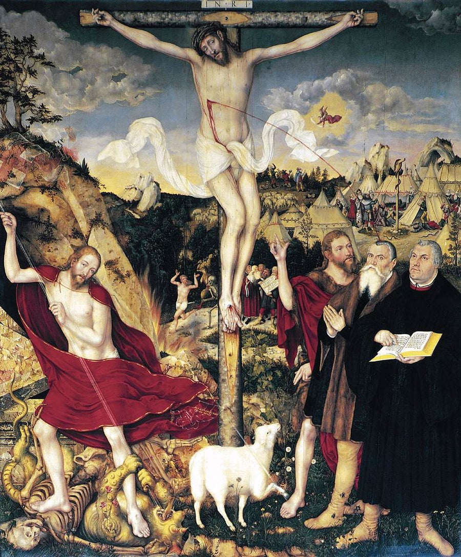 Christ on the Cross Lucas Cranach Reproduction 100% Hand Painted Art